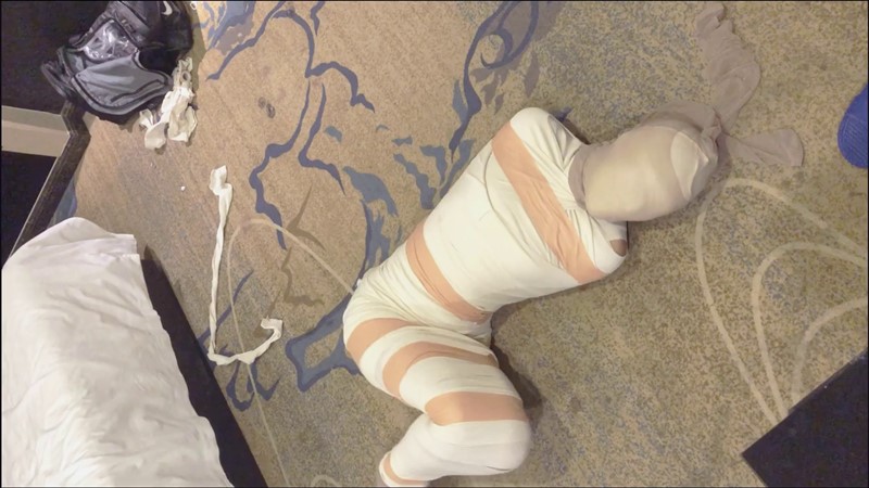 灰丝小清新超紧木乃伊包裹窒息一小时妹子已经意识模糊把自己当成了个木乃伊-5