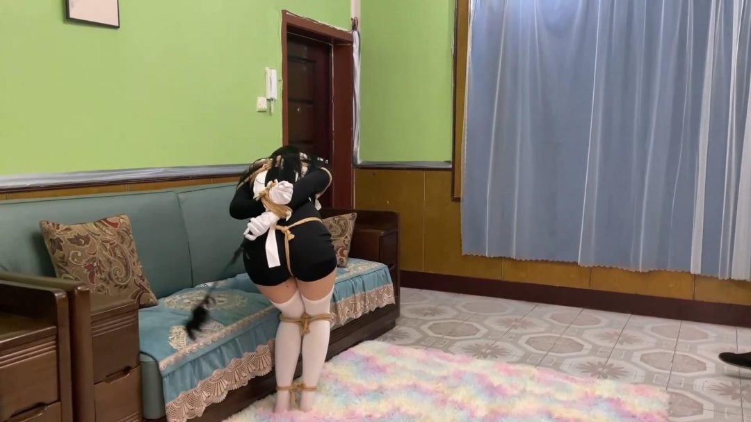 king定拍《女仆的调教日记02》黑长直眼镜妹 被强制调教成女仆被迫性感动作打扫卫生 向外卖求救 结果别人以为在玩SM游戏~急的女仆呜呜直叫~-2