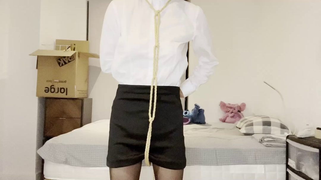 自缚菱缚全过程+手铐、床上驷马紧缚 （柯柯小秘书）-2