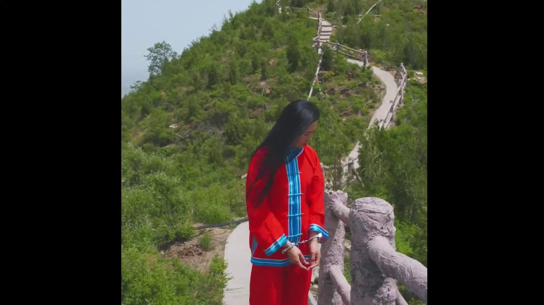 私人女囚之中秋调教日记 钢枷脚镣 三角木马 驷马口水 贞操锁 刑架大字绑 户外囚服脚镣木枷押解-7