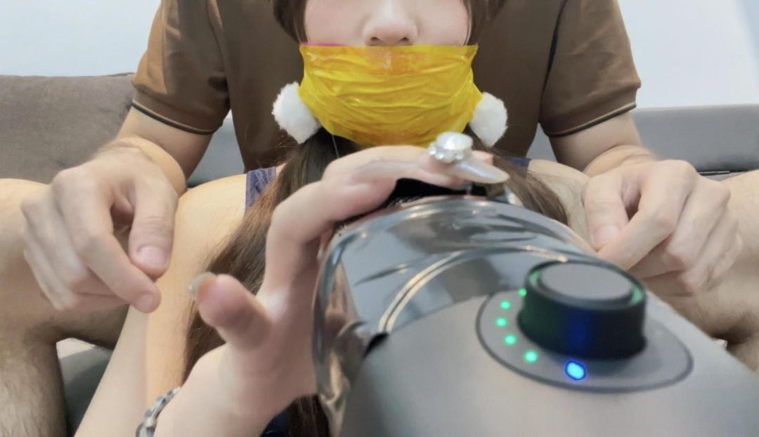 【小陈ASMR】 口球、胶带、揉胸、封嘴，呼吸限制的声音刺激-5