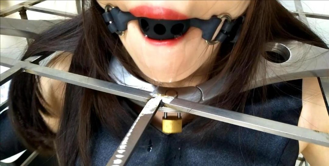 【旋律《七夜》】（黑丝、三种钢枷、笼子、电击、滴蜡、鞭打、口球口水流不停）-2