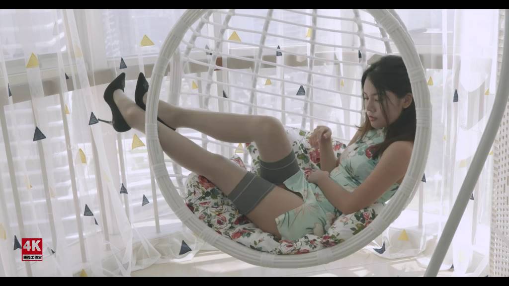 琪琪的夏日午后，摇篮，旗袍，长筒袜，高跟鞋，丝袜勒嘴，五花大绑-5