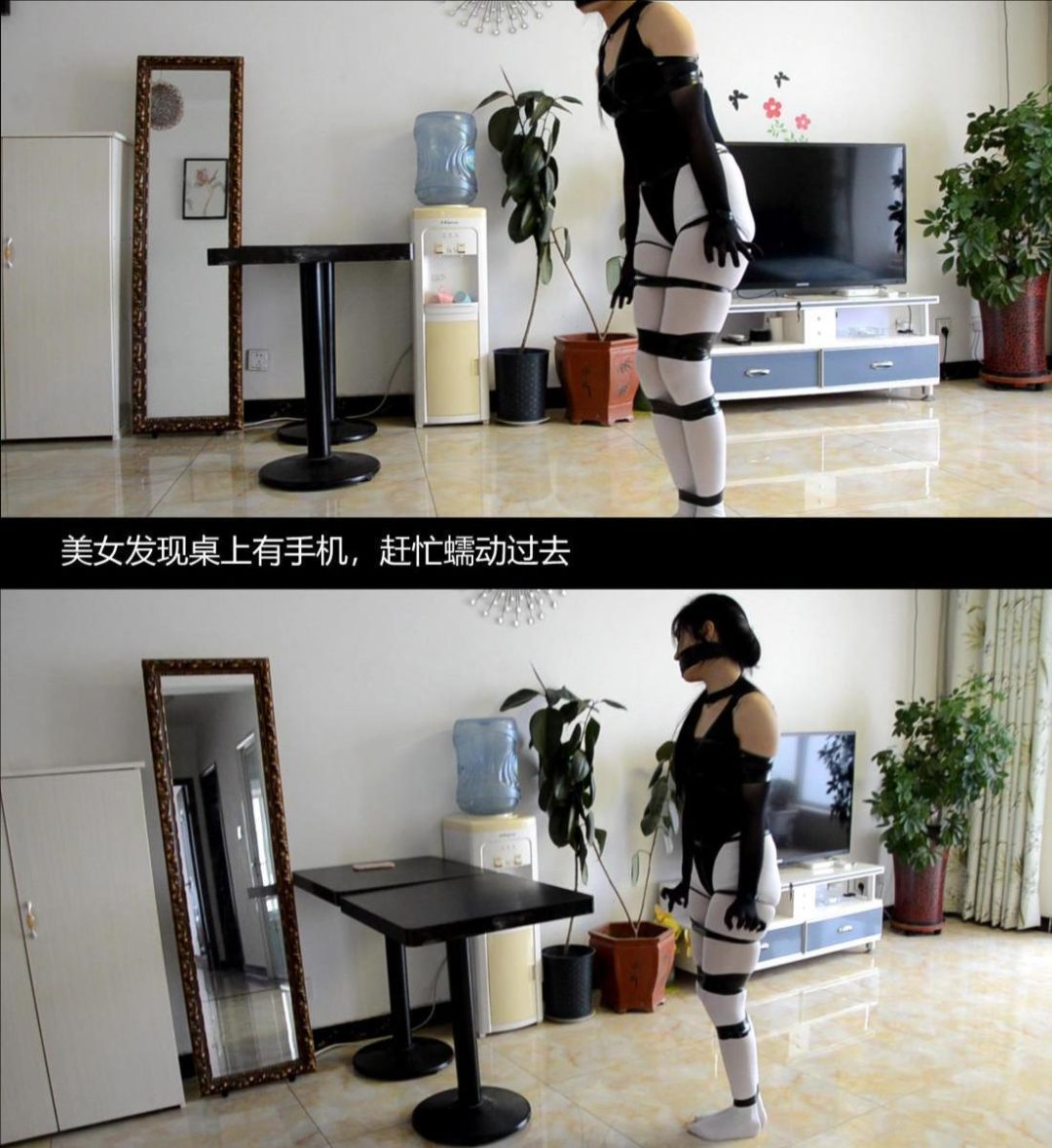 king定拍《丝袜美人趣味缚》黑丝长手套 性感情趣服 白丝裤袜 美女趣味捆绑完成各种挑战 究竟能不能逃出生天-2