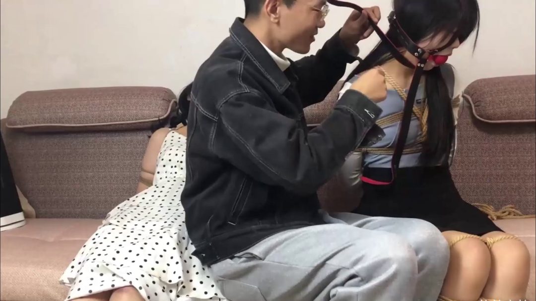 双妹捆绑放置 口球口枷堵嘴 口水滴落~海苗、敏丽-5