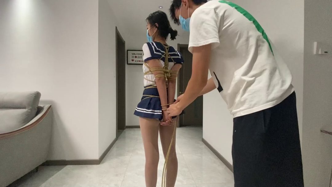 龟甲缚+欧式直臂 开档白丝-8