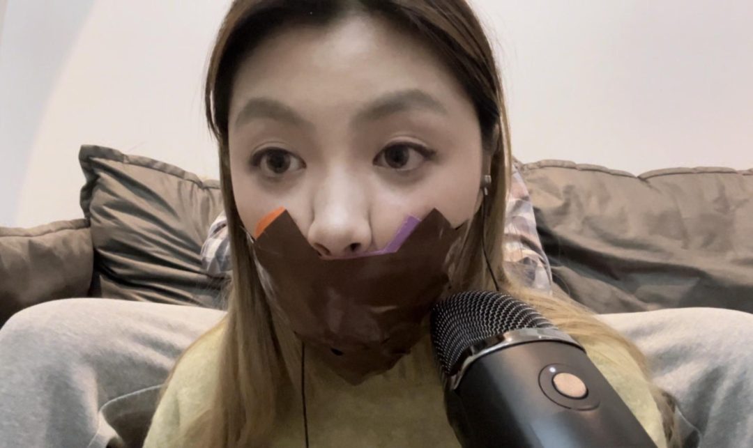 【小晗ASMR】7层胶带，严实地封嘴，做做助眠，和大家说晚安-5