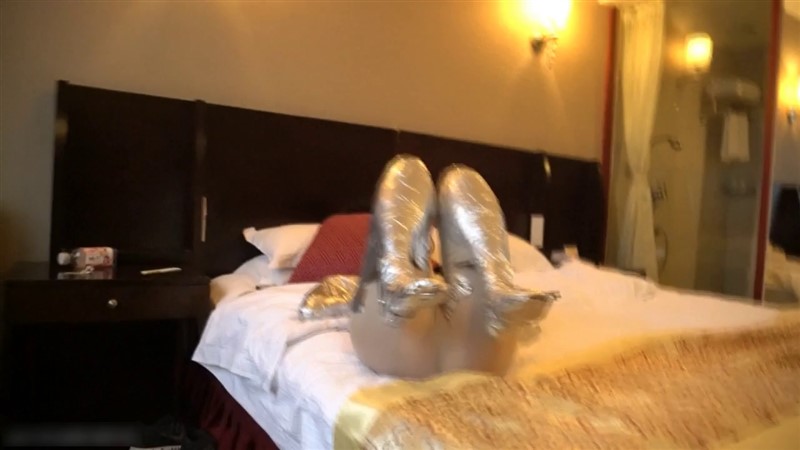 zentai胶带木乃伊 保鲜膜窒息-7