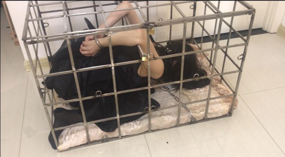 黑丝，多功能笼子，钢枷，电击，TK，口球-4