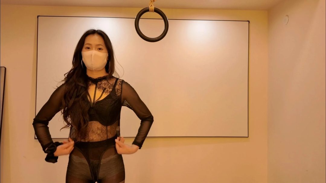 大美女文慧情趣丝袜内衣后手观音头部拘束-3