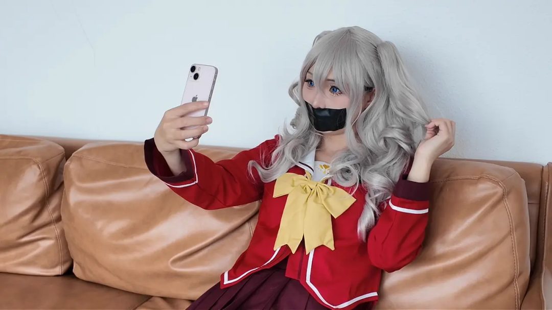 【Chrisgag cosplay系列】友利奈绪居家自缚 被入室捆绑挣扎-上半部分-4