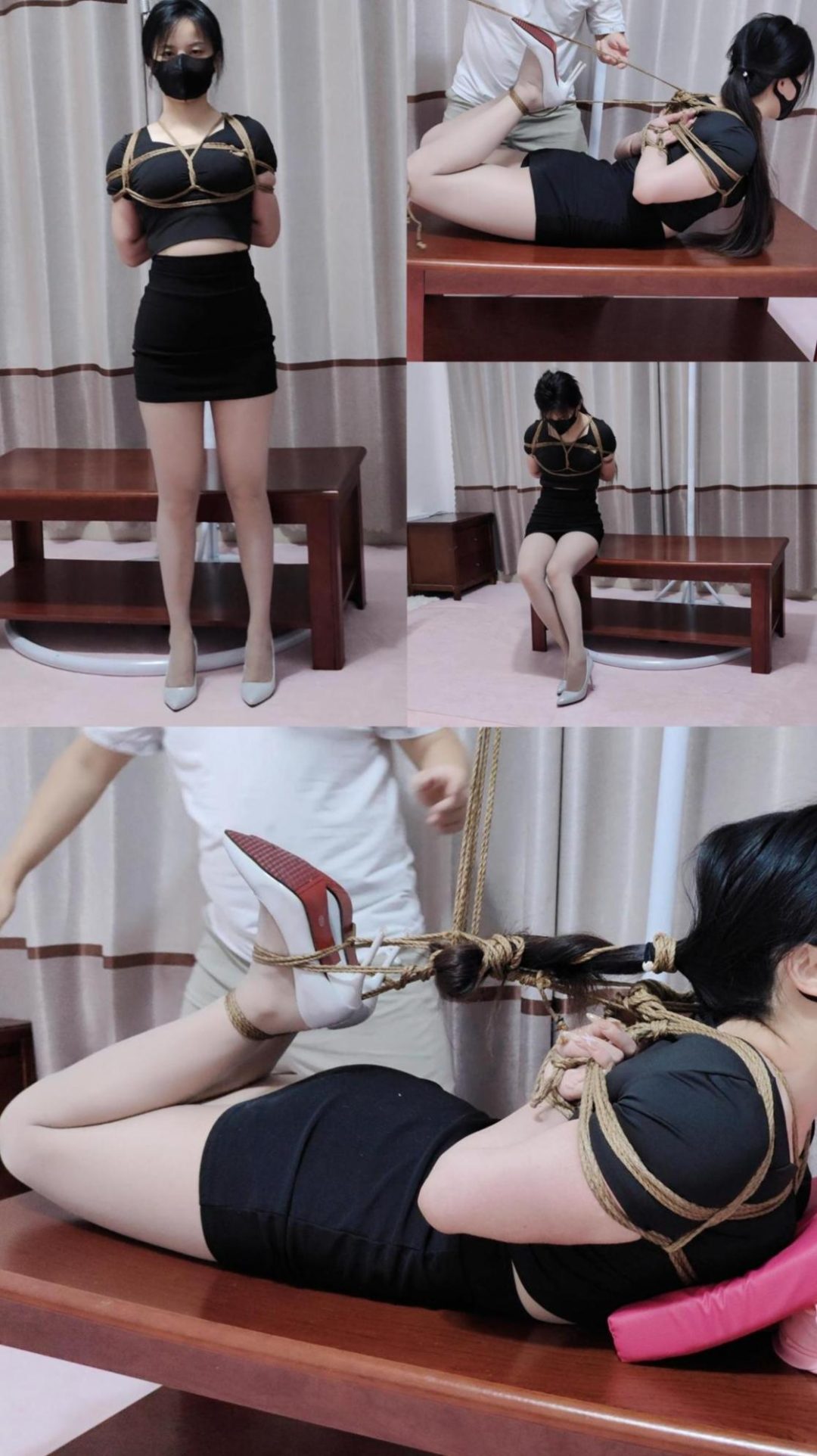 彤彤美女挑战极限捆绑第1集（博主比较喜欢真实极限绳艺，越紧越爽）-2