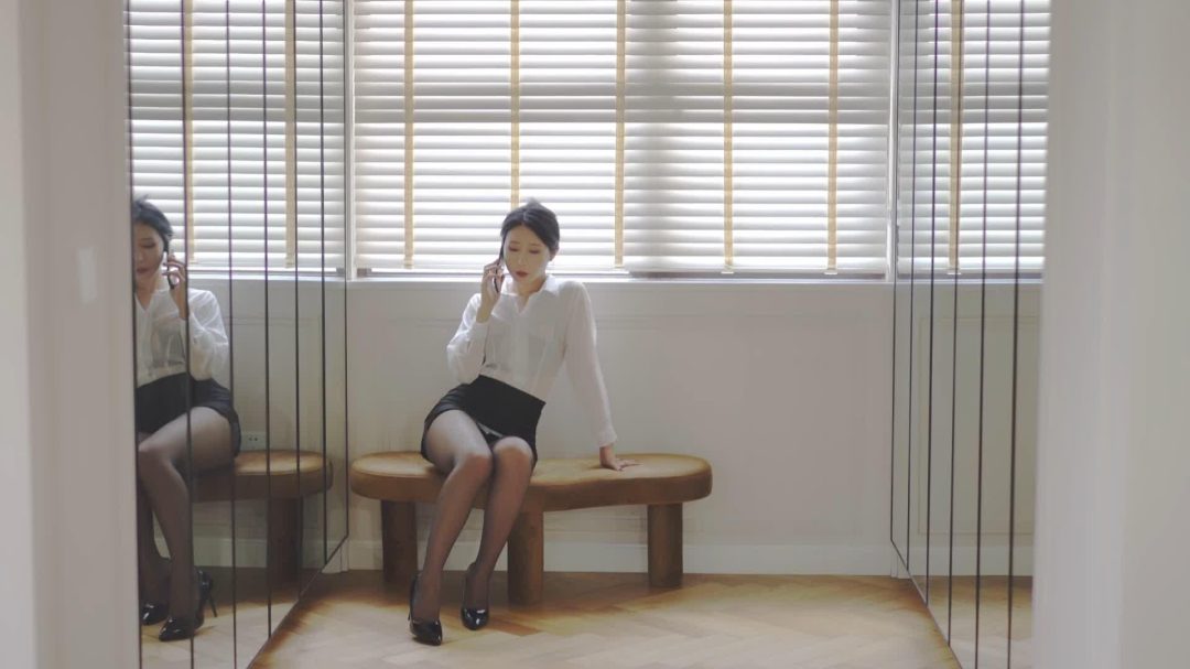 云溪溪 透视衬衫黑丝制服-7