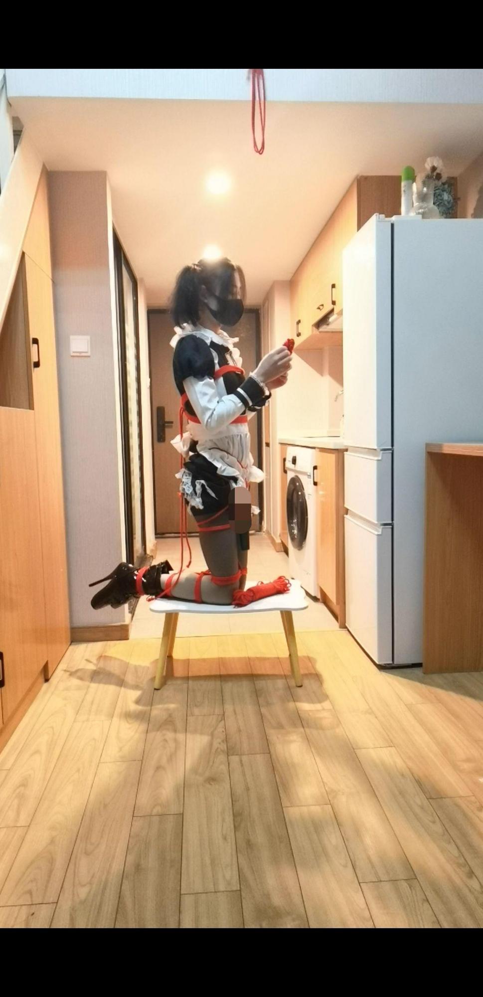 女仆芭蕾高跟站立自缚-5