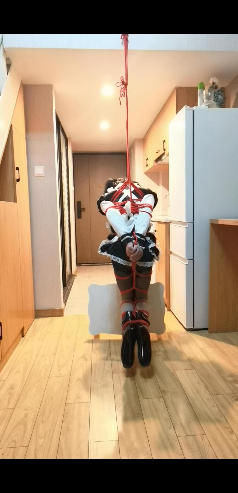 女仆芭蕾高跟站立自缚-11