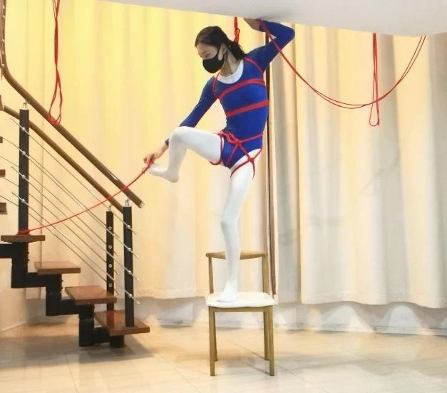 体操服大字吊起自缚-3