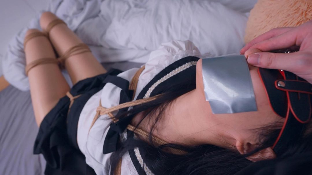 《应聘的女模特4》 入室迷晕+股绳+原味丝袜堵嘴+TK+抚摸+多道捆绑+轻呼吸限制-12