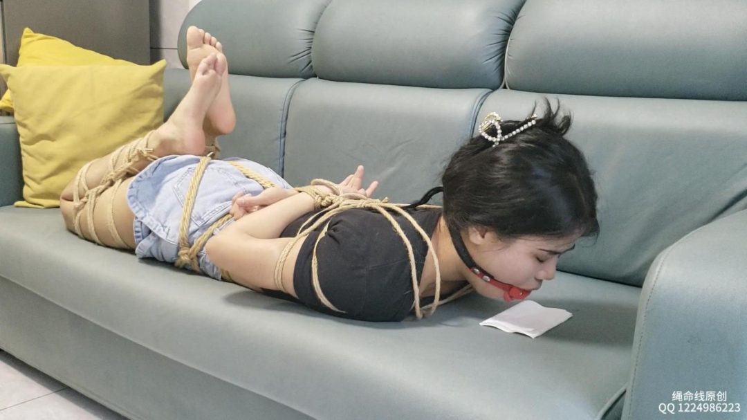 安然 日式反绑 堵嘴 手铐 股绳 恋足 放置 TK M腿 口球 捆绑 镣铐 驷马 挣扎 日式后缚-5