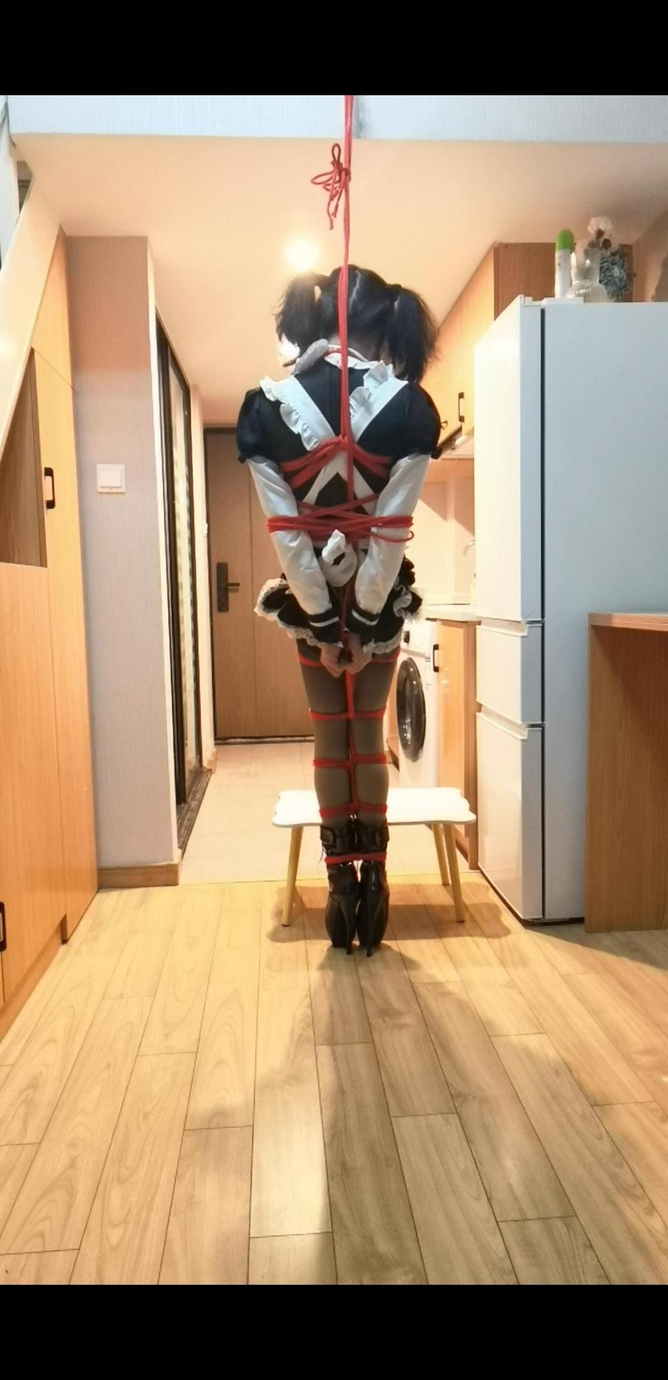 女仆芭蕾高跟站立自缚-9