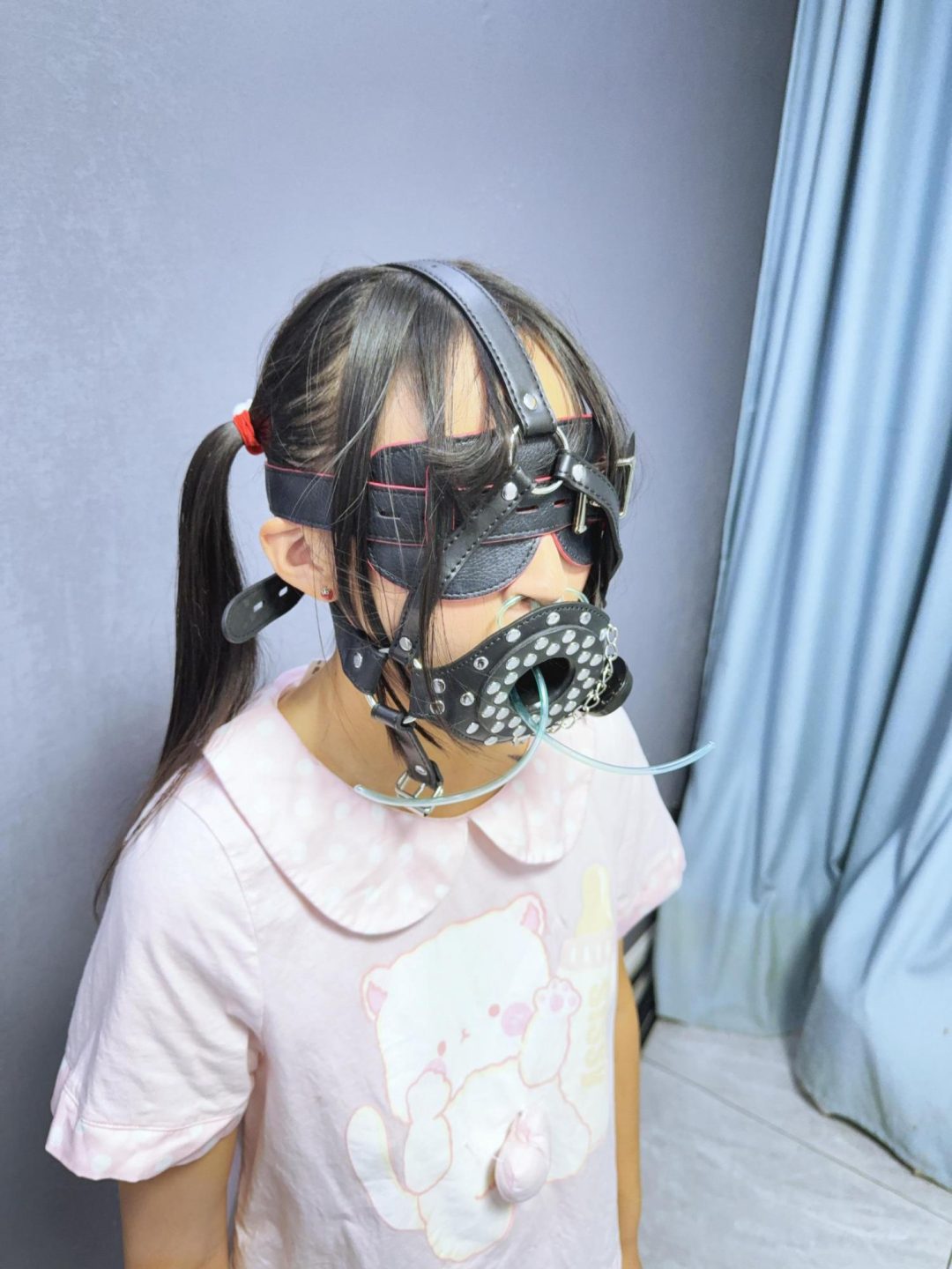 深喉鼻管打结+马具口枷+胶带包手+海老缚+40kg配重！-2