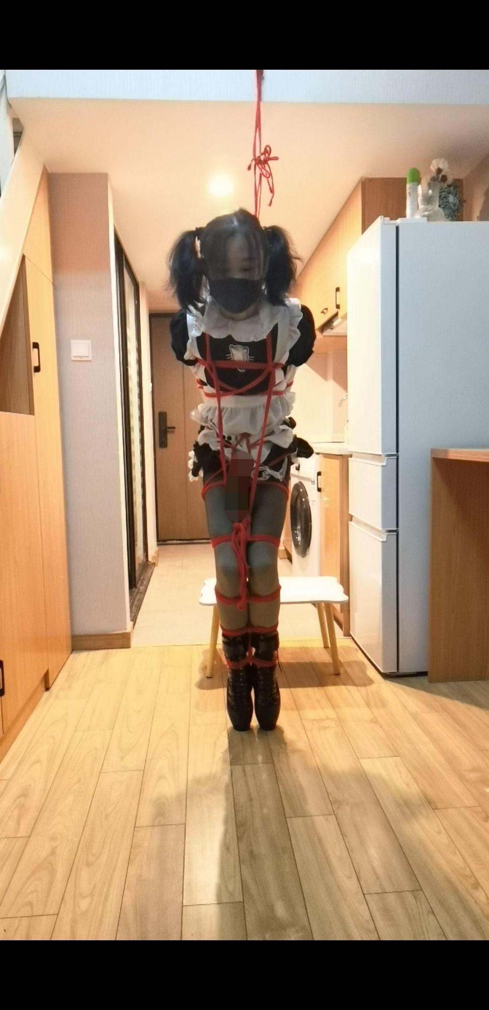 女仆芭蕾高跟站立自缚-4