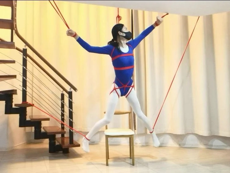 体操服大字吊起自缚-5
