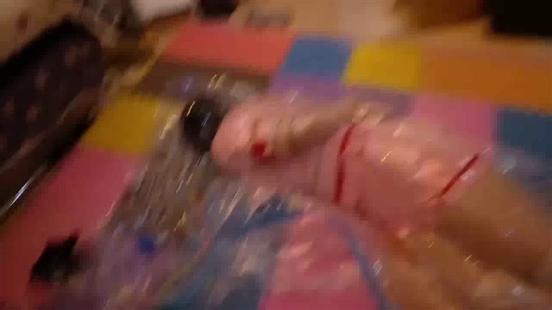蕾咪乳胶头套五花大绑真空袋连续循环窒息一小时，挣扎不断，求生本能-6