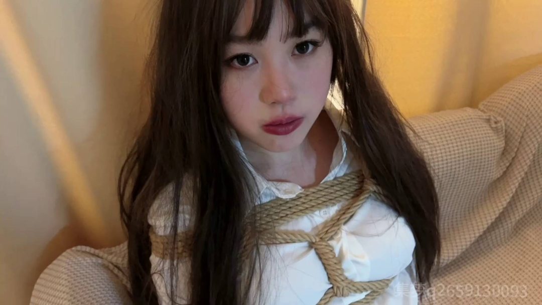 丰满熟女沐沐黑丝堵嘴 被股绳日式紧缚舔黄瓜-6