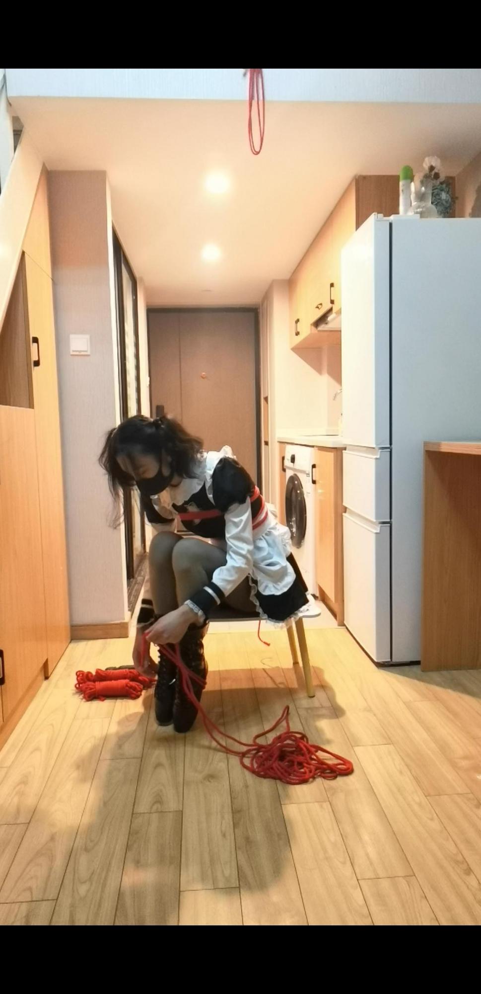 女仆芭蕾高跟站立自缚-3