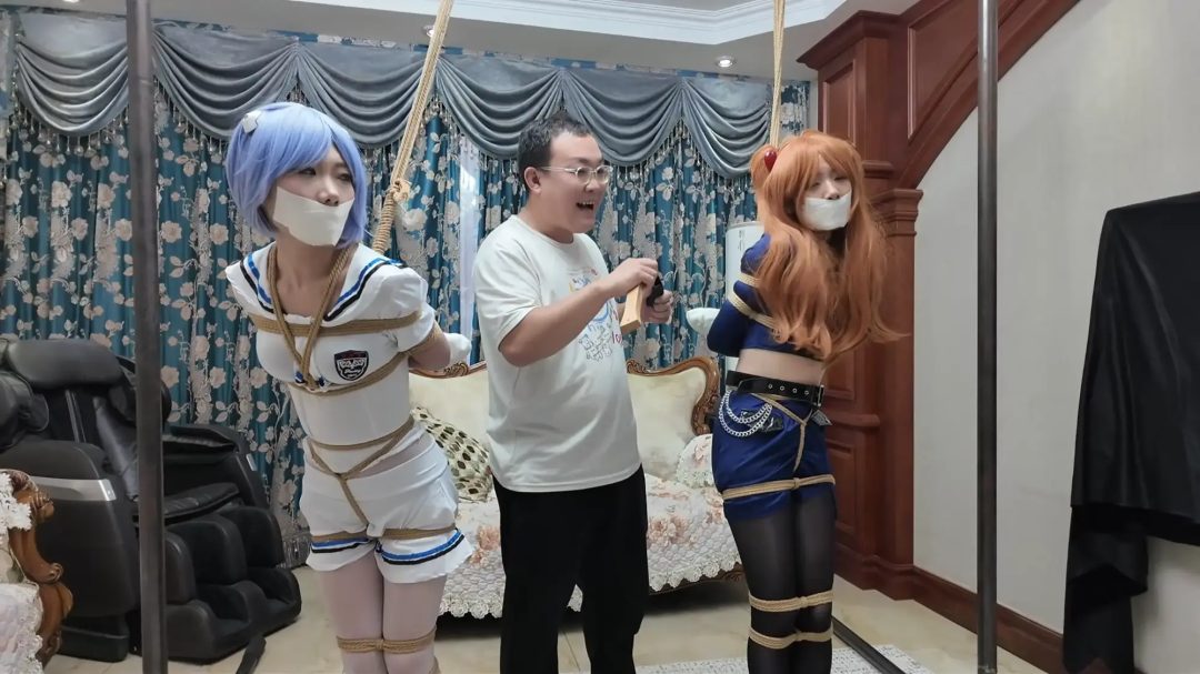 完蛋！我把美女捆绑了？——双人成缚？EVA暖暖换装玩弄！-6