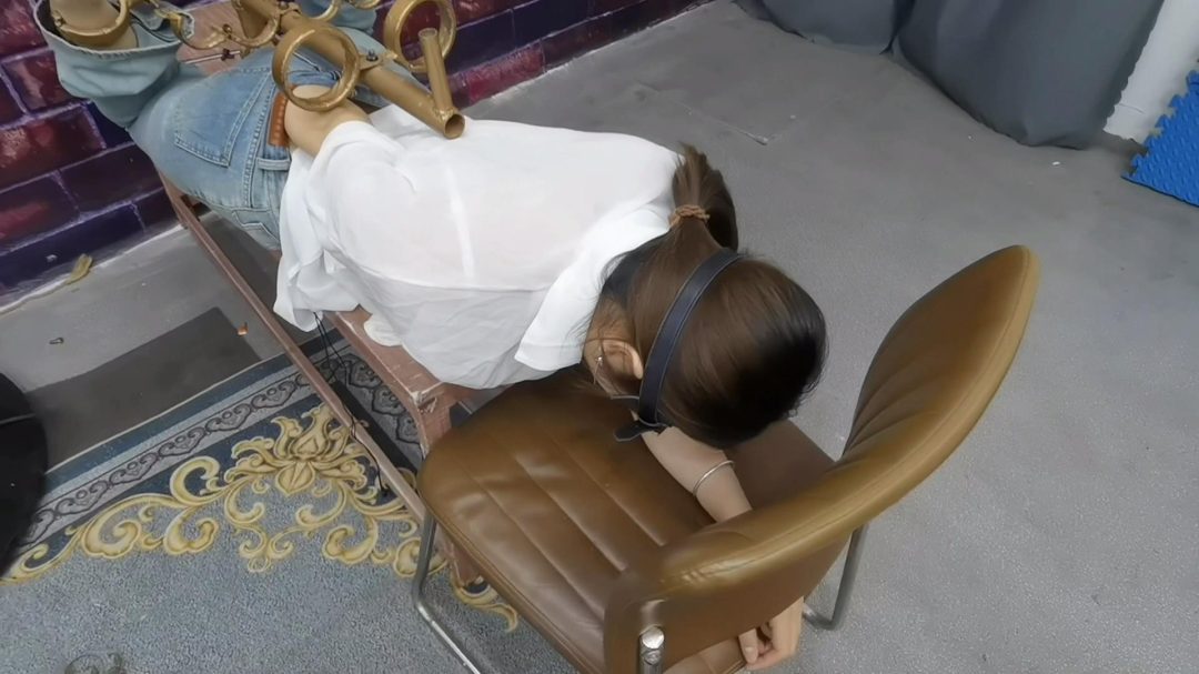 云婉儿k9架禁锢,钢夹夹,4公分至5.5公分口球轮替测试口球刺激喉部口水暴流-2