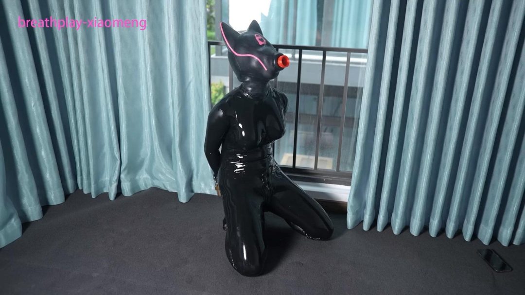 【小萌同学】小萌狐狸头套各种呼吸控制，极限窒息，强制深喉，强制-1