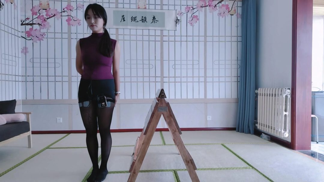 秦韵绳屋工作室定拍：玖儿木马吊缚郊狼电击 疼的崩溃大哭-1