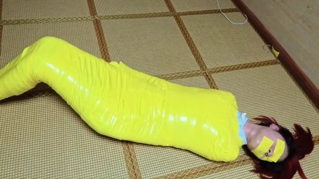 黄色胶带木乃伊紧缚！-2