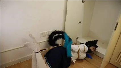碧蓝档案cos 杏山和纱/桐生桔梗 猫之间的战争s1 桐生桔梗紧缚逃脱-7