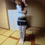 OL职业装，银色胶带紧密柱缚 下