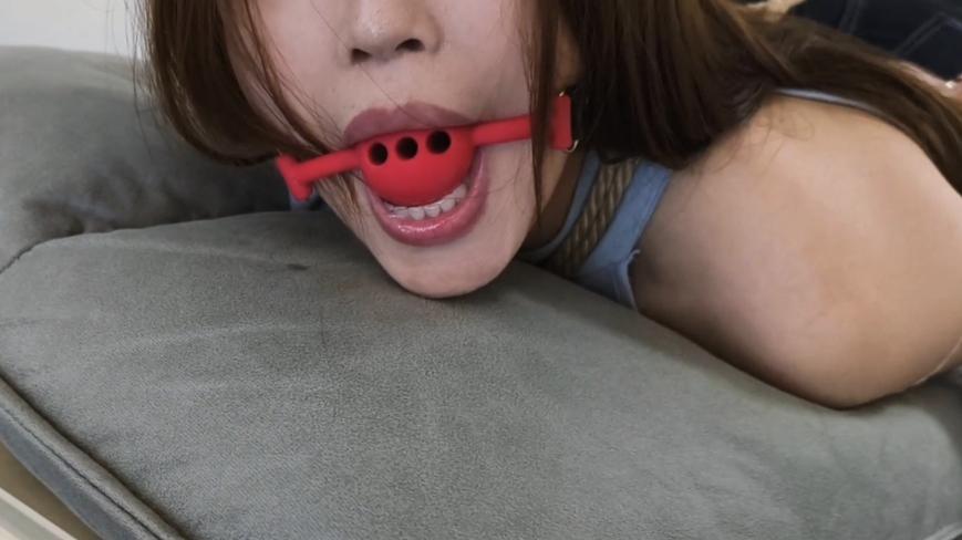 【禾一原创】（私人订制）《威胁小妹》紧缚 驷马口球流水 嘴吊袜子捡球等元素-6