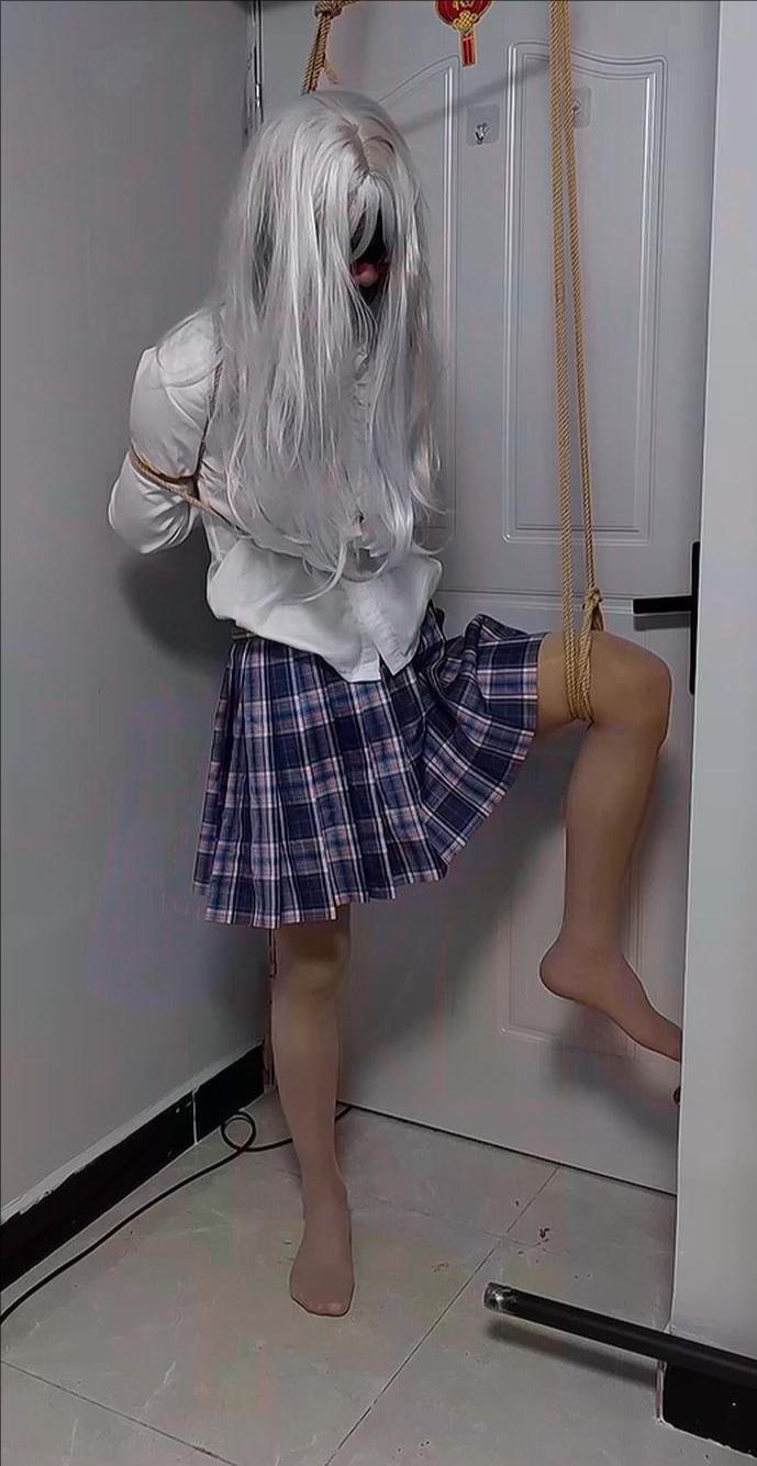 伪娘肉丝JK/连衣裙捆绑-5