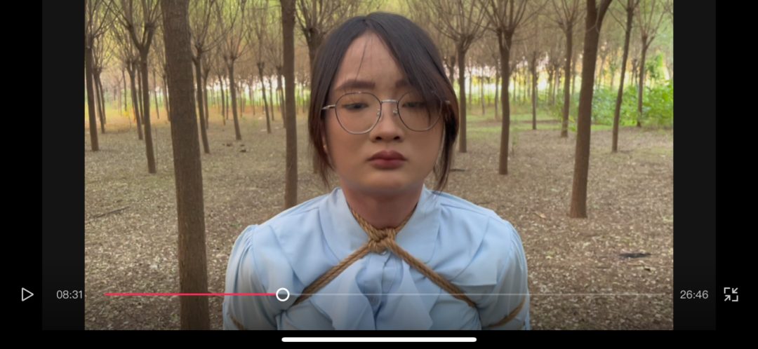 萌妹职业装高跟鞋五花镣铐外出-3