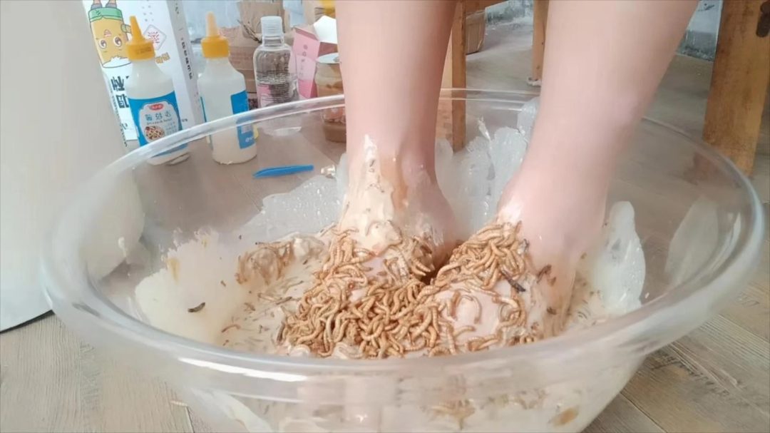 【小柠】沙拉酱、花生酱、粘液抹脚，面包虫挠脚-1