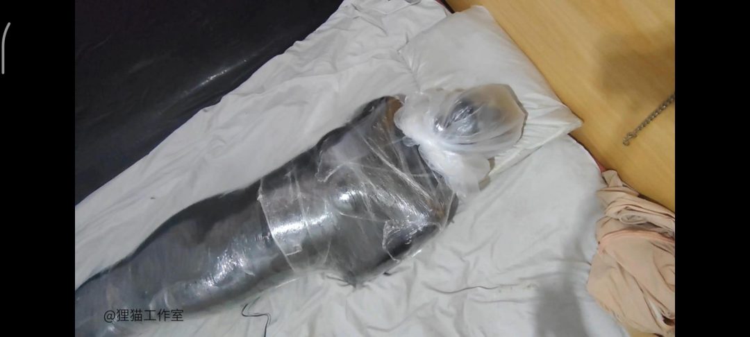 保鲜膜全包放置，全新黑色紧身衣，郊狼电击惩罚，驷马！-2