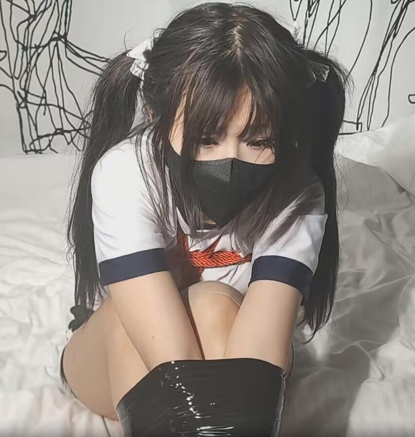 双马尾驷马胶带凌辱妇科椅束缚-5