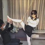 【蝶梦的特殊服务】单腿五花紧搏吊 口球丝袜堵嘴 眼罩蒙上了眼 鞭打