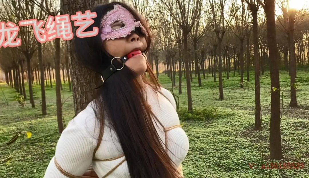 小仙女体验小树林捆绑 强力揉胸+口球 调教-2