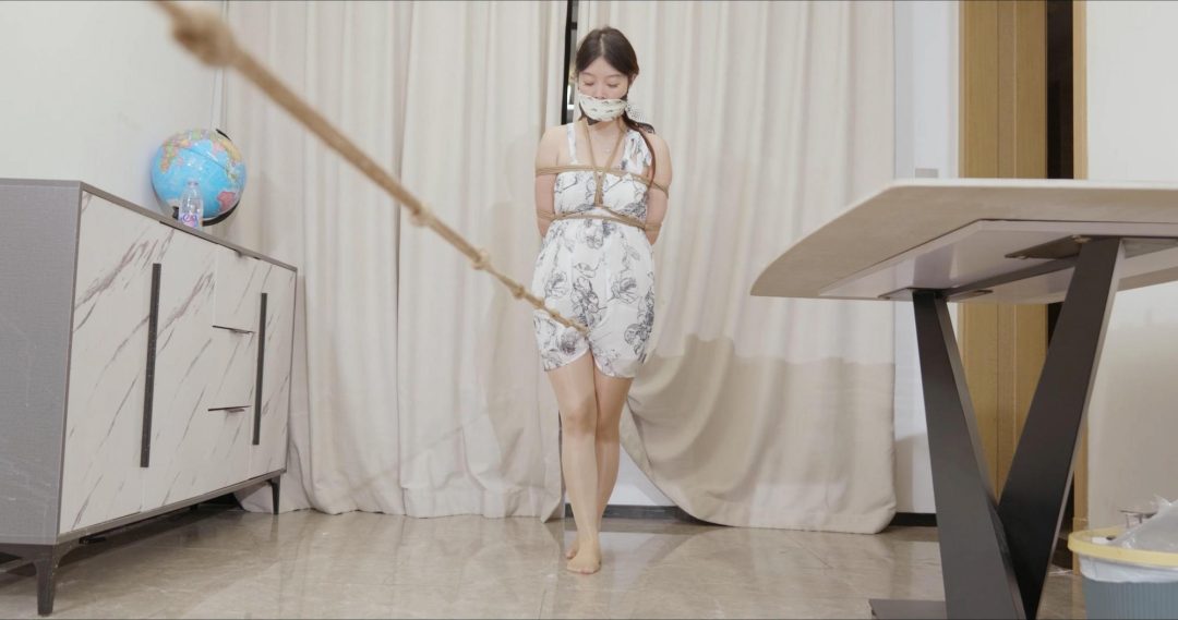 丝巾堵嘴蒙嘴走绳蒙眼放置-3