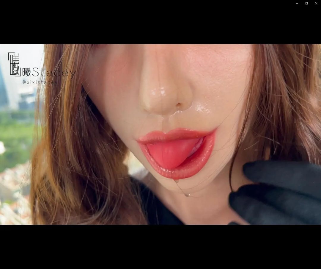 曦曦Stacey黑色包臀裙缎面长手套肉色美足佩戴欲魅面具流口水抚摸⭐移动拍摄⭐超强视觉冲击⭐主打面具流口水-3