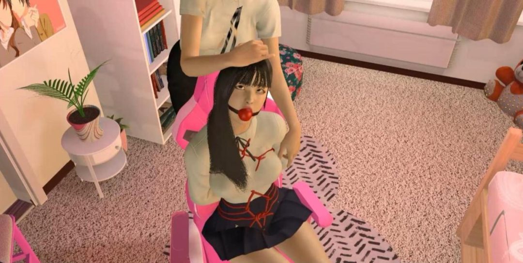 【自缚被家教老师发现后】百合向，看着绳艺片，云溪拿出绳子给自己绑了起来，老师突然进门后......肉丝马丁靴，超大口球，黑丝OL-8