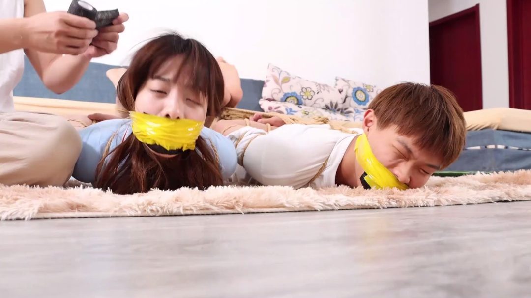 个人定拍——男女连缚塞嘴封嘴过程合集3-5