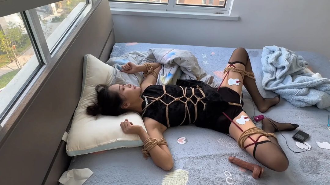 原创 爆点满满 170美女陈陈 双臂双腿束缚 禁锢狗爬式沉浸-4