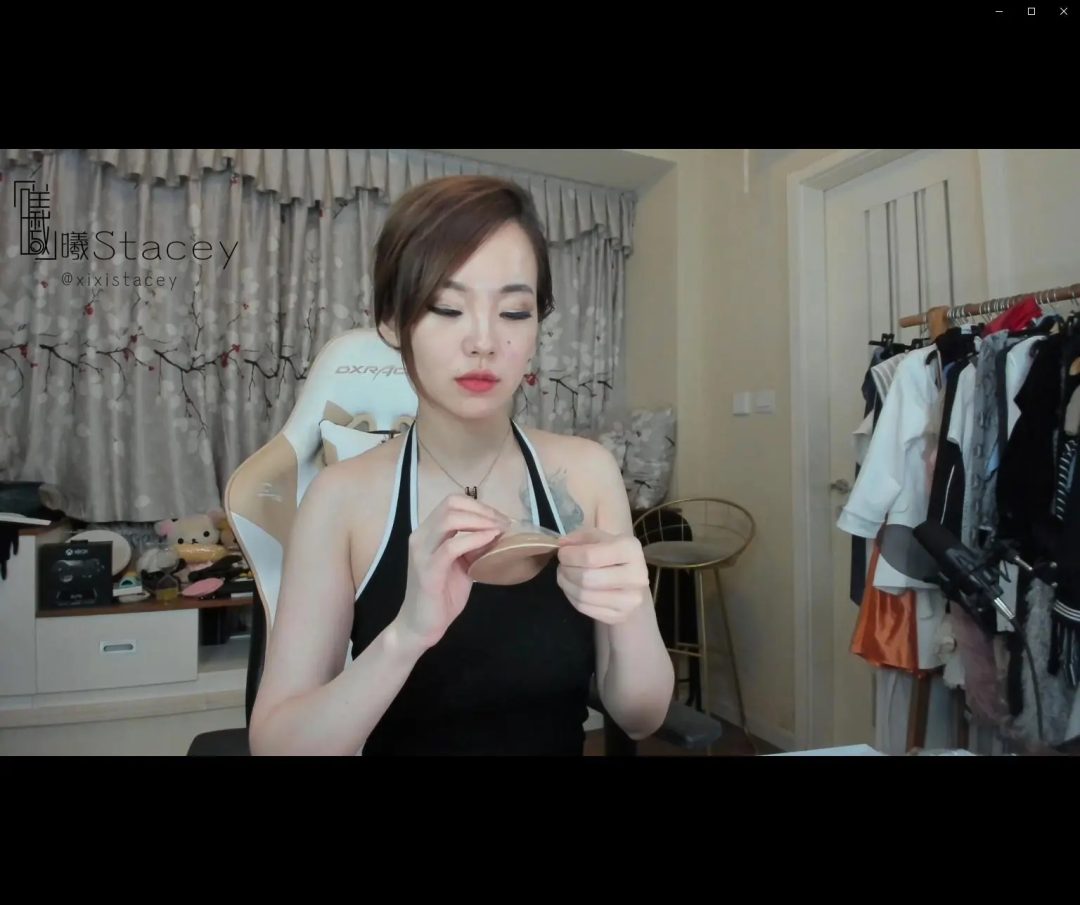 曦曦Stacey之欲桃露脸真人完整佩戴过程以及流口水-2